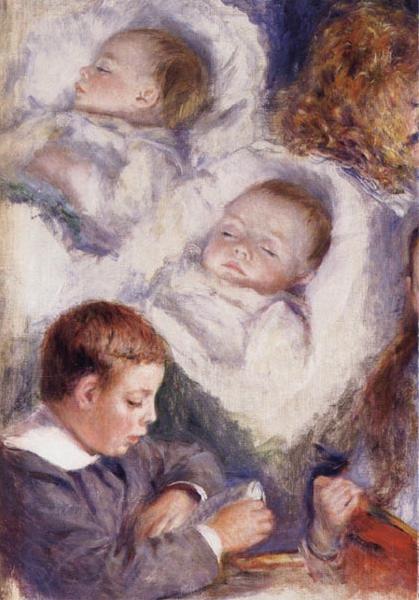 Pierre Renoir Studies of the Berard Children Norge oil painting art